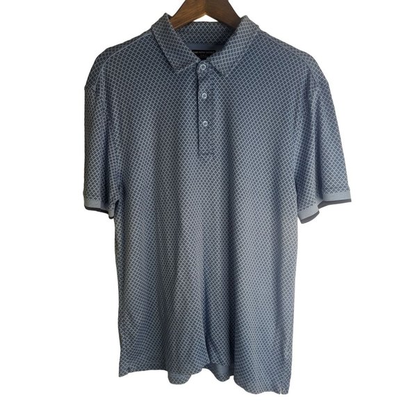 Saks Fifth Ave Men's 100% Pima Cotton Blue Short Sleeve Polo Shirt szXL Slim Fit - Picture 1 of 7